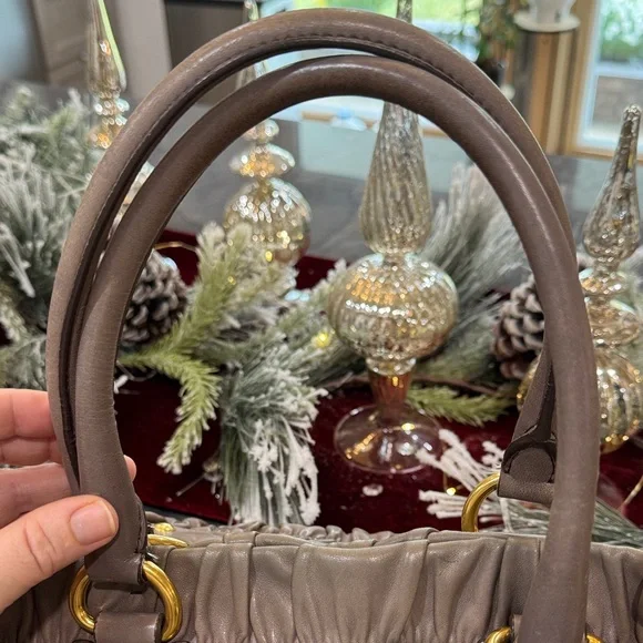 PRADA dark tan Leather Tote Bag - Picture 4 of 8